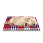 Blue Red And White USA Plaid Print Pet Cooling Mat Cover