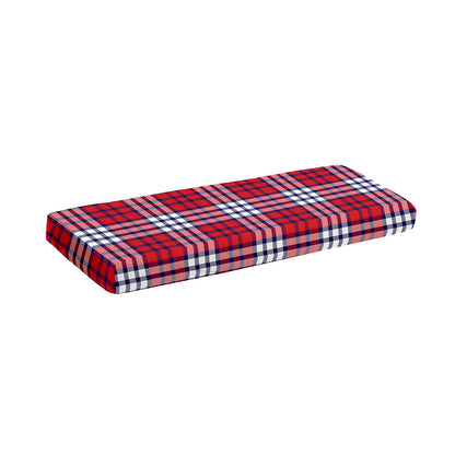 Blue Red And White USA Plaid Print Piano Keyboard Cover
