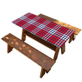 Blue Red And White USA Plaid Print Picnic Table Cover