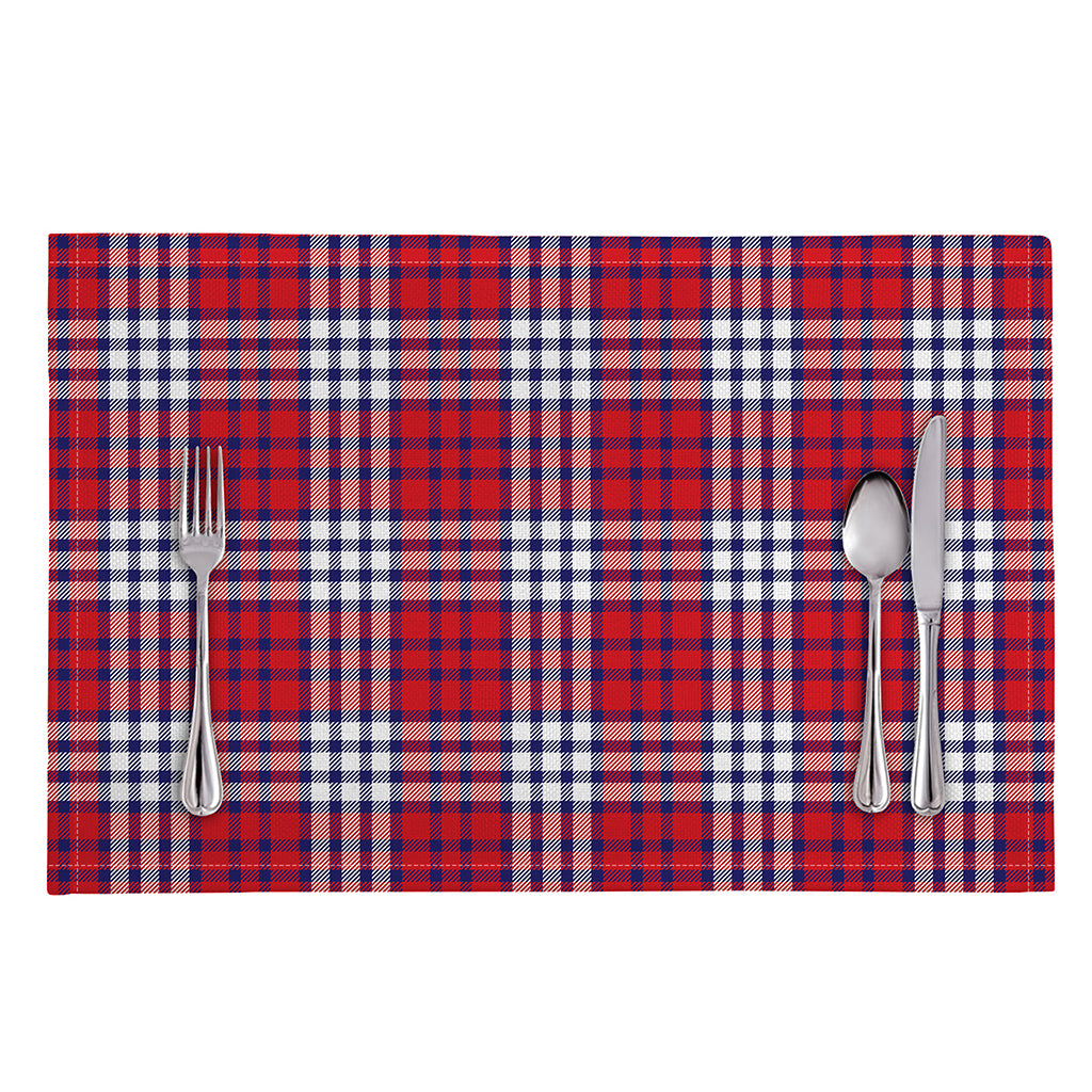 Blue Red And White USA Plaid Print Placemat