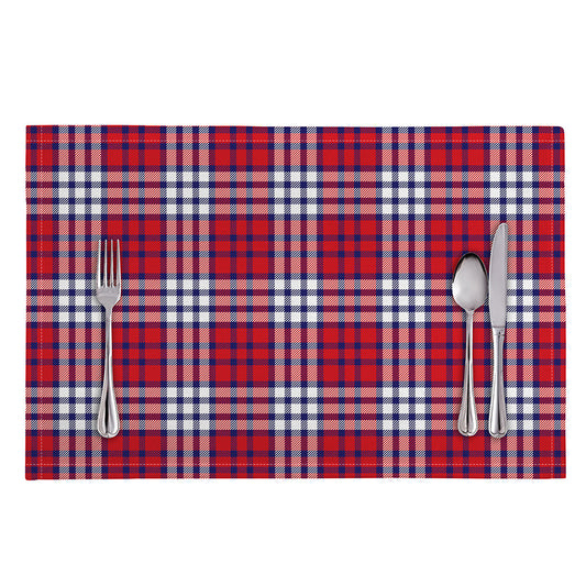 Blue Red And White USA Plaid Print Placemat