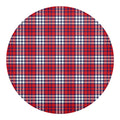 Blue Red And White USA Plaid Print Round Blanket