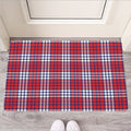 Blue Red And White USA Plaid Print Rubber Doormat