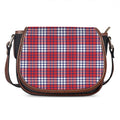 Blue Red And White USA Plaid Print Saddle Bag