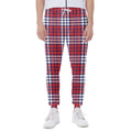 Blue Red And White USA Plaid Print Joggers