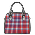 Blue Red And White USA Plaid Print Shoulder Handbag