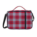 Blue Red And White USA Plaid Print Shoulder Strap Bible Bag