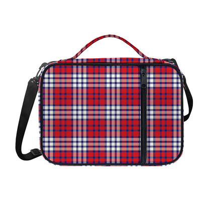 Blue Red And White USA Plaid Print Shoulder Strap Bible Bag