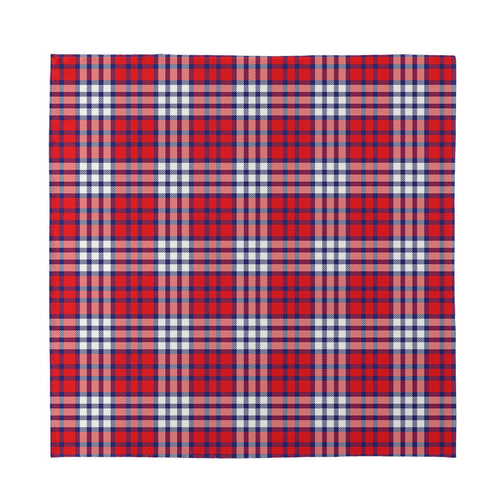 Blue Red And White USA Plaid Print Silk Bandana