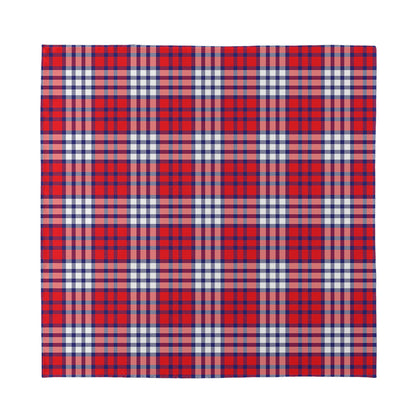 Blue Red And White USA Plaid Print Silk Bandana