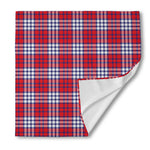 Blue Red And White USA Plaid Print Silk Bandana
