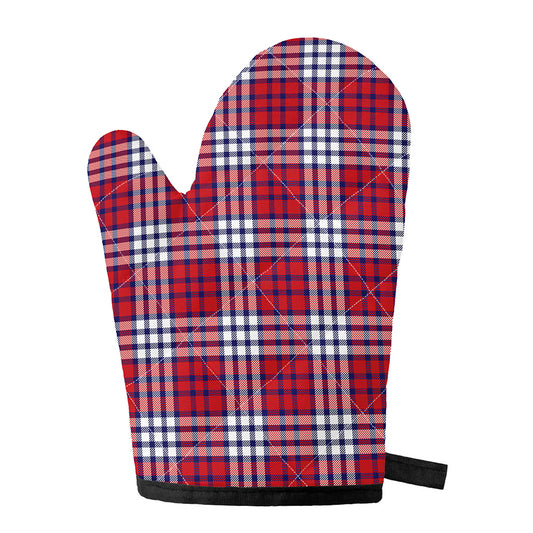 Blue Red And White USA Plaid Print Single Oven Mitt
