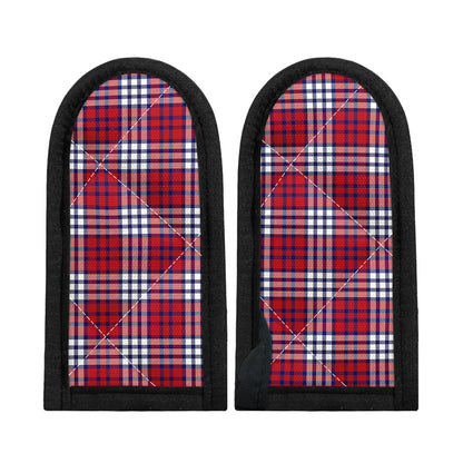 Blue Red And White USA Plaid Print Skillet Handle Cover