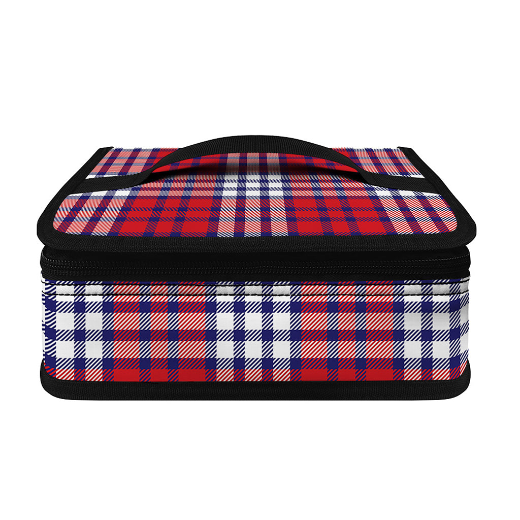 Blue Red And White USA Plaid Print Small Lunch Bag