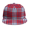 Blue Red And White USA Plaid Print Snapback Cap