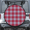 Blue Red And White USA Plaid Print Tire Cover