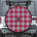 Blue Red And White USA Plaid Print Tire Cover With Camera Hole