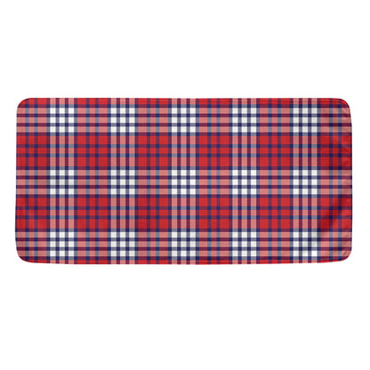 Blue Red And White USA Plaid Print Towel