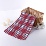Blue Red And White USA Plaid Print Towel