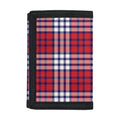 Blue Red And White USA Plaid Print Trifold Wallet