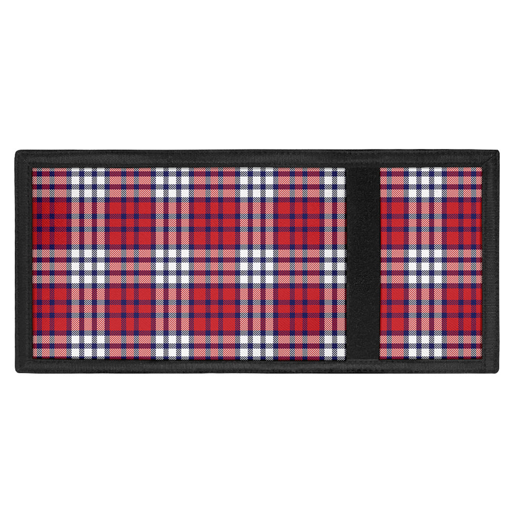 Blue Red And White USA Plaid Print Trifold Wallet