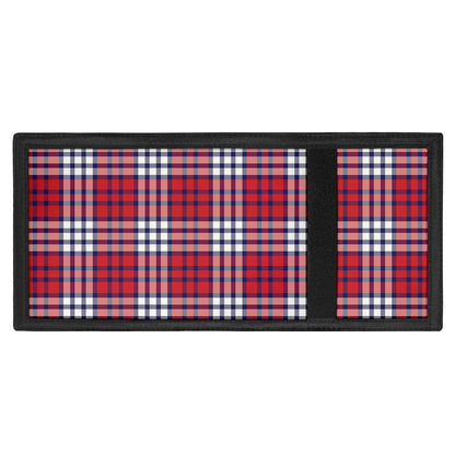 Blue Red And White USA Plaid Print Trifold Wallet