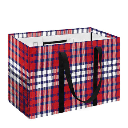 Blue Red And White USA Plaid Print Utility Tote Bag