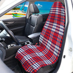 Blue Red And White USA Plaid Print Waterproof Car Seat Cover