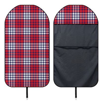 Blue Red And White USA Plaid Print Waterproof Car Seat Cover
