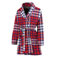 Blue Red And White USA Plaid Print Women's Bathrobe