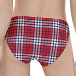 Blue Red And White USA Plaid Print Women's Panties