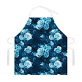 Blue Rose Floral Flower Pattern Print Adjustable Apron