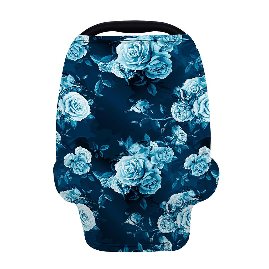 Blue Rose Floral Flower Pattern Print Baby Seat Cover