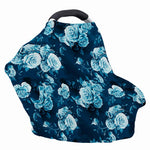 Blue Rose Floral Flower Pattern Print Baby Seat Cover