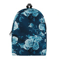 Blue Rose Floral Flower Pattern Print School Backpack