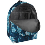Blue Rose Floral Flower Pattern Print Backpack