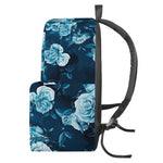 Blue Rose Floral Flower Pattern Print Backpack