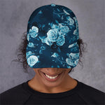Blue Rose Floral Flower Pattern Print Baseball Cap