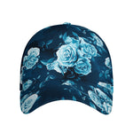 Blue Rose Floral Flower Pattern Print Baseball Cap