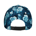 Blue Rose Floral Flower Pattern Print Baseball Cap