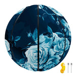 Blue Rose Floral Flower Pattern Print Basketball