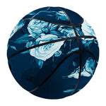 Blue Rose Floral Flower Pattern Print Basketball