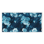 Blue Rose Floral Flower Pattern Print Beach Towel