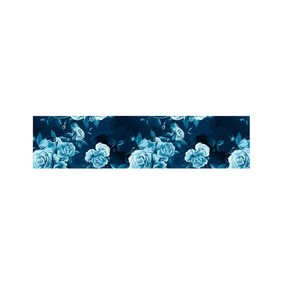 Blue Rose Floral Flower Pattern Print Bed Runner