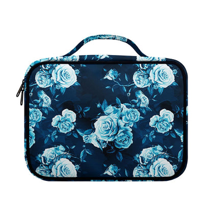 Blue Rose Floral Flower Pattern Print Briefcase Bible Bag
