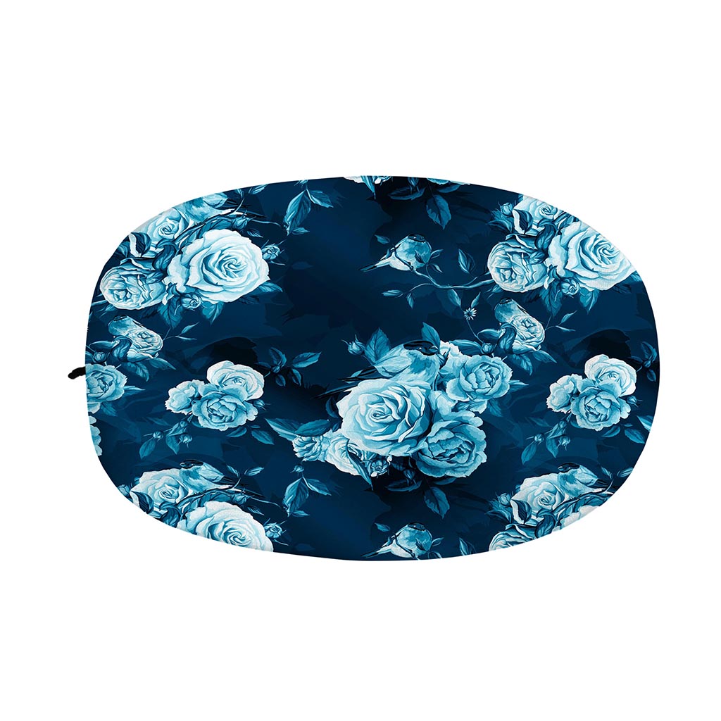 Blue Rose Floral Flower Pattern Print Car Side Mirror Covers