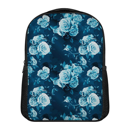 Blue Rose Floral Flower Pattern Print Casual Backpack