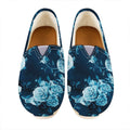 Blue Rose Floral Flower Pattern Print Casual Shoes