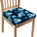 Blue Rose Floral Flower Pattern Print Chair Cushion Cover