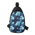 Blue Rose Floral Flower Pattern Print Sling Bag